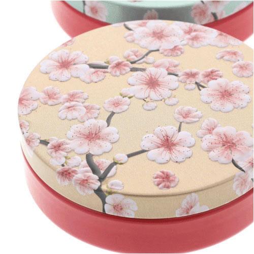 楽天市場 さくら缶 丸型缶ケース 桜柄 サクラ 缶ケース 和風缶 青空色 ｋａｄｅｒｉａ