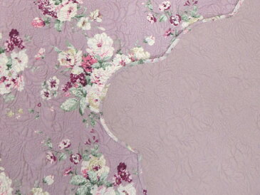 カリーナ マルチカバーM 約130cm×130cm<花柄キルト>ライラック色 薔薇 ローズ柄