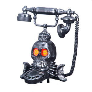 クラシック　スカルフォンハロウィンおもちゃ　音の出るハロウィン飾り ホラー 置き物 オブジェ 怖い 飾り 装飾品 置物 ハロウィン 雑貨 デコレーション 演出用品のサムネイル