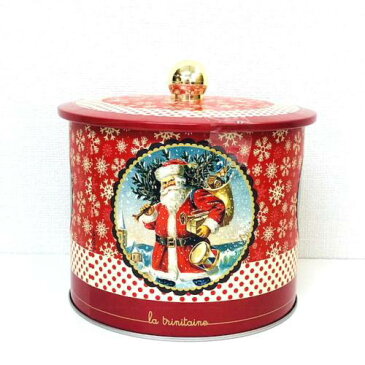 ラ・トリニテーヌ サンタクロース バレル缶 フランンス製・ビスケット缶入り菓子 輸入菓子 クリスマスお菓子 クリスマス限定缶