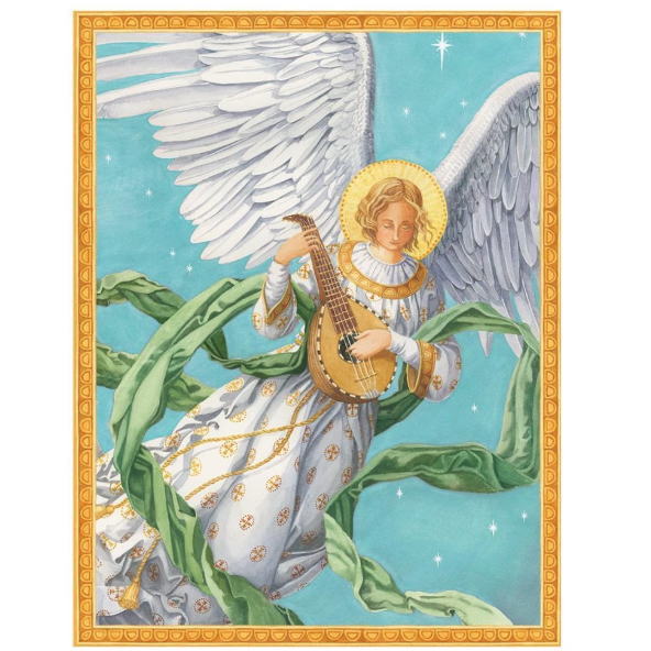 クリスマスカード　楽器天使Caspari　カスパリ　定形サイズグリーティングカード　エンジェル