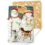[Punch Studio]クリスマスカード　Snow Family[犬グッズ　犬雑貨]パンチスタジオ　クリスマスイヌ・ドッグ・雪だるま