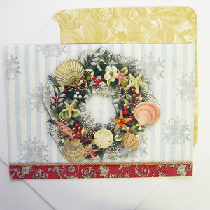 [Punch Studio]クリスマスカード　リース　オブ　シェル★★2013クリスマスコレクション パンチスタジオ立体メッセージカード