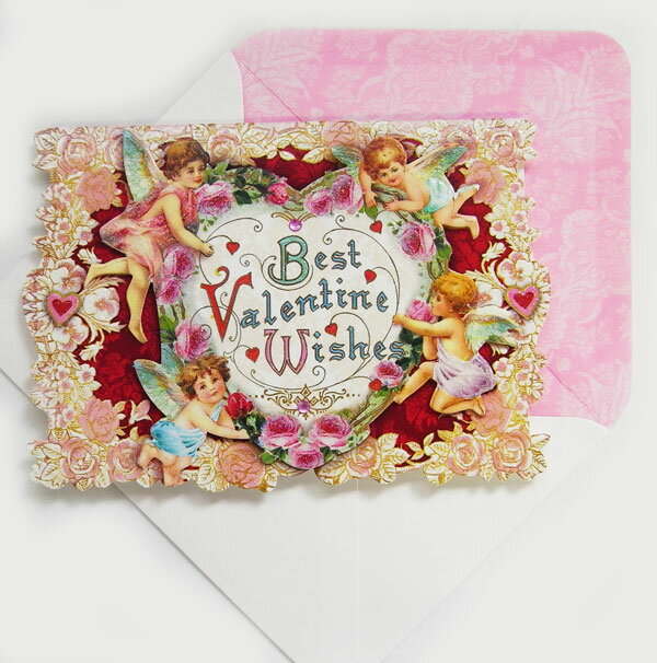 バレンタインカード CHERUB WISHES封筒付き パンチスタジオバレンタインコレクションメッセージ・ギフトカードエンジェル