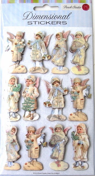 [Punch Studio]3Dステッカー　スノーエンジェルス パンチスタジオ2010クリスマス　シール・天使