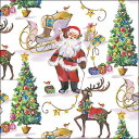 選択 ペーパーナプキン 笑うサンタ Ambiente アンビエンテ クリスマス 白地