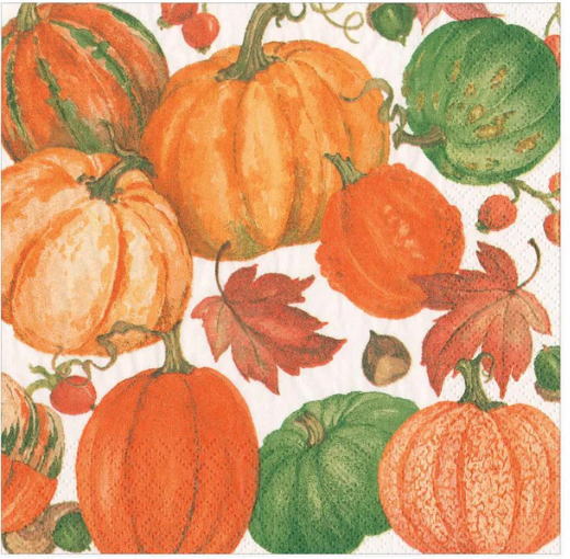選択 ペーパーナプキン パンプキンフィールド ホワイト Caspari カスパリ ハロウィンかぼちゃ カボチャ