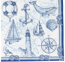 選択 ペーパーナプキンTo The Lighthouse Caspari カスパリ ランチサイズ船 ヨット 海 灯台 錨 浮輪 羅針盤 クジラ くじら 船 貝 海鳥