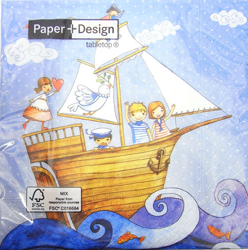ペーパーナプキン[メール便OK]ランチサイズ　ファニー　トリップ船・夏10枚入り[Paper+Design]ペーパー..