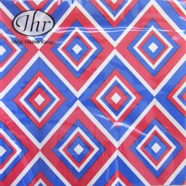 ペーパーナプキン[メール便OK]ランチサイズ　スクアダラ　ダイア　ブルー【フラワー　10枚入り[IHR]ドイツ・紙ナプキン