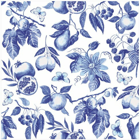 樂天商城 - ペーパーナプキン BlueToile　Paper Products Design　ランチサイズ ブルートワレ 青白 紺白