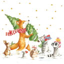 選択 ペーパーナプキン クリスマス さぁ始めよう ppd Paper Products Design ランチサイズ キツネ タヌキ ハリネズミ ウサギ ネズミ ネコ