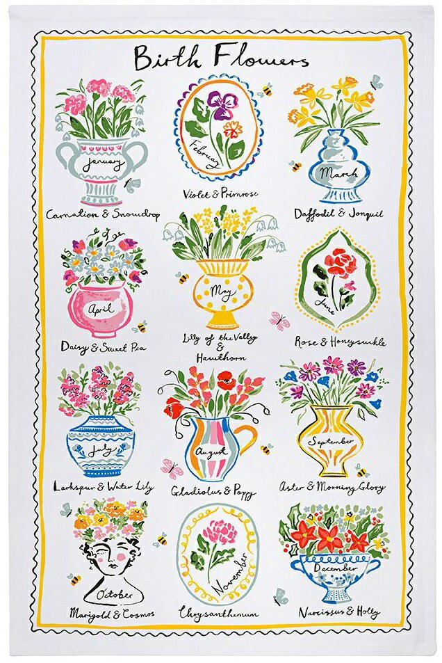 コットン ティータオル バースデーマンス フラワー ULSTER WEAVERS アルスターウィーバーズ フキン 布巾 ふきん