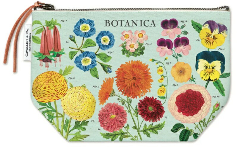 樂天商城 - Cavallini&Co ヴィンテージポーチ　ボタニカ2　カヴァリーニ 　コスメバッグ ファスナーポーチ コスメポーチ キャンバスポーチ