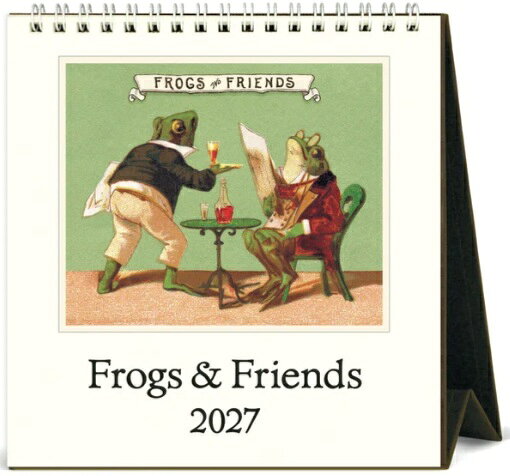 Cavallini&Co 卓上カレンダー 2027年 フロッグ＆フレンズ Frogs＆Frends カヴァリーニ＆コー カバリーニ 輸入カレンダー デスクカレンダー かえる カエル