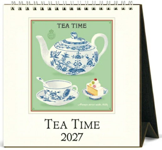 Cavallini&Co 卓上カレンダー 2027年 ティータイム TeaTime　カヴァリーニ＆コー カバリーニ 輸入カレンダー デスクカレンダー