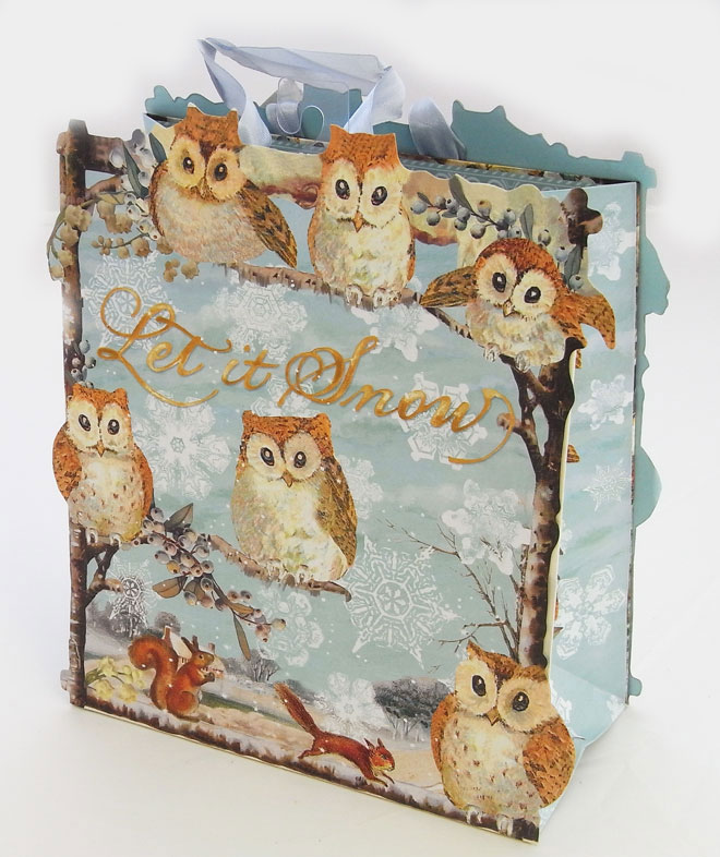 ぶらり途中下車の旅で紹介　　　[Punch Studio]ペーパーバッグS　フクロウクリスマス紙袋・ラッピング・ギフト