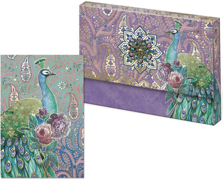 パンチスタジオ ブローチ ポートフォリオ カードセット ピーコックペイズリー Punch Studio 定形サイズ10.2×15.2cm ブランクカード・無地...