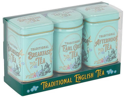 輸入食品 紅茶3缶セット　ヴィンテージヴィクトリアン　ミントグリーン(茶葉70g)　New English Teaニューイングリッシュティ　紅茶詰め合わせ・ミニミニ缶
