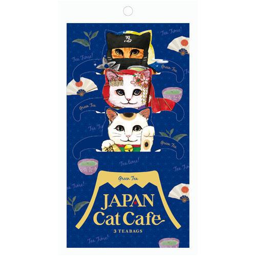 限定ねこ型ティーバッグ　ジャパンキャットカフェ　3袋　緑茶煎茶　[Cat Cafe]日本緑茶センター　紅茶・ネコ・猫　フックティーシリーズのサムネイル