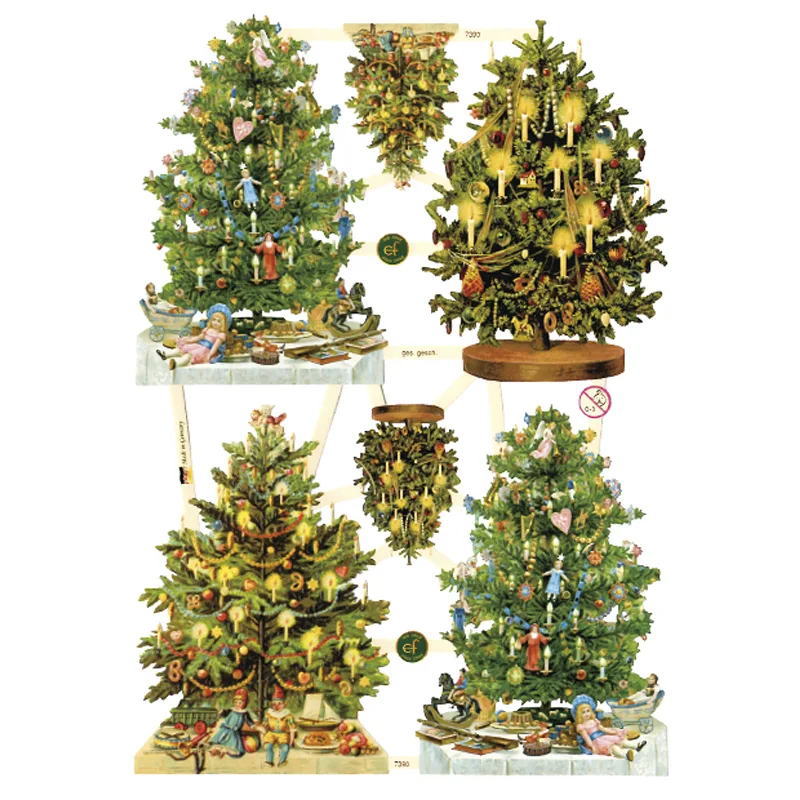 クロモス　クリスマスツリー大4本　CHROMOS　ドイツ製　クリスマス