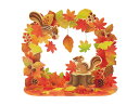 秋カード　立体　紅葉のアーチにリス　Sanrioサンリオ　季