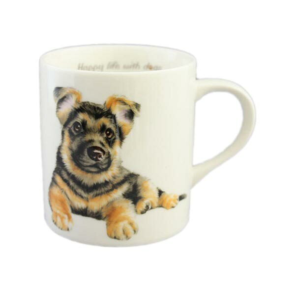 樂天商城 - 犬食器シリーズ　DOGマグカップ　シェパード　わんコレ　犬雑貨・いぬ・イヌ・キッチン・日本製食器・ギフト・犬マグ