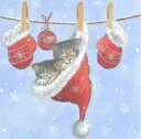 在庫限り 10枚ペーパーナプキン スリーピーキャット クリスマス Ambienteアンビエンテ ランチサイズ ネコ・猫・子猫・Cat