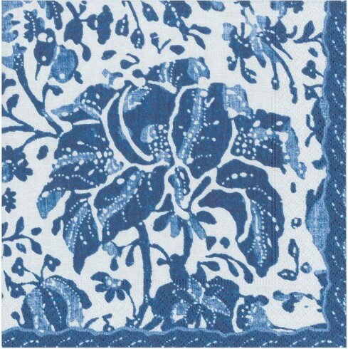 10枚 ペーパーナプキン プランテーション インディゴ Plantation Indigo Caspari カスパリ 白地 青白 紺白