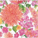 10枚ペーパーナプキン サマーブロッサム Summer Blooms Caspari カスパリ ランチサイズ 白地 花柄