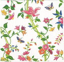 限定在庫限り 5枚 ペーパーナプキン 散りばめられたシルク Sprigged Silk White カスパリ 白地 花柄 メトロポリタンミュージアム チョウ 蝶 シノワズリー 中華 中国