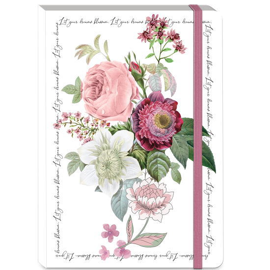 ソフトカバージャーナルノート ローズ赤 [Punch Studio]パンチスタジオ ラインストーン付 ゴムバンド付..