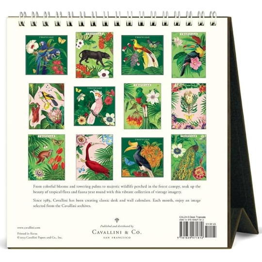 Cavallini&Co 卓上カレンダー2024 楽園トロピカル TROPICALE カヴァリーニ＆コー カバリーニ 輸入カレンダー デスクカレンダー