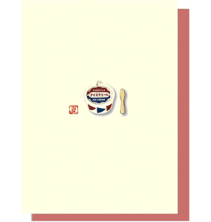 多目的カード レトロウッドパーツ グリーティングカード カップアイス Art Print Japan アートプリント メッセージ ギフトカード グリーティングカ...