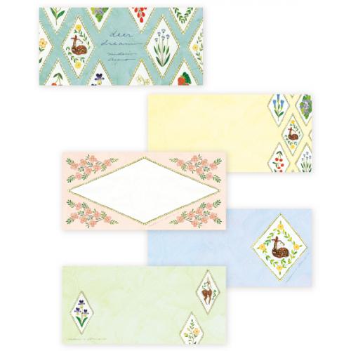 一筆箋 deer dream 浅野みどりAsanoMidori　表現社　一言便箋　美濃和紙一筆箋　4柄各5枚20枚綴　あさ..