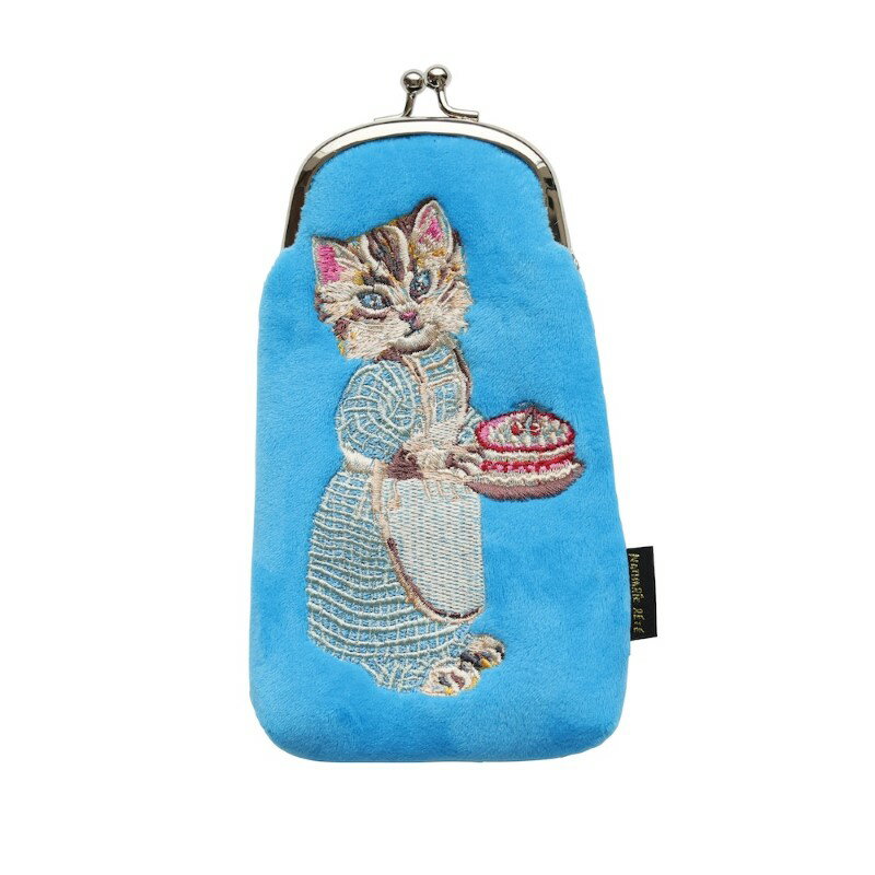 Rakuten - Nathalie Lete ナタリーレテ ロングパース　ブルーアイ Nathalie Lete Long Purse Blue eye キャット Cat 猫 メガネケース グラスケース 眼鏡ケース ガマ口タイプ