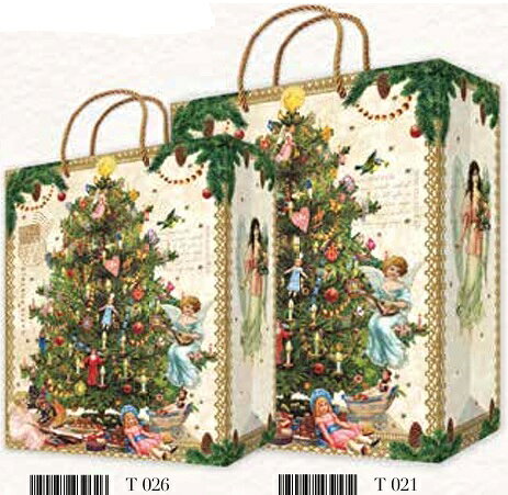 ギフト用紙袋　ペーパーバッグ　クリスマスツリーゴールド エディションタウゼンドシェーン Edition Tausendschon 手提げ紙袋 ラッピング資材 ギフト手提げ