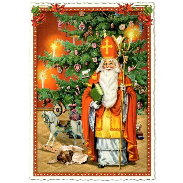 樂天商城 - 限定 輸入ポストカード 司教と犬と木馬 エディションタウゼンドシェーン Edition Tausendschön　クリスマス