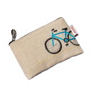 手刺繍ポーチ ミニポーチ 自転車 Zenma ゼンマ ハンドメイド アクセサリーポーチ ファスナーポーチ カードポーチ・カード入れ 小銭入れ(4)
