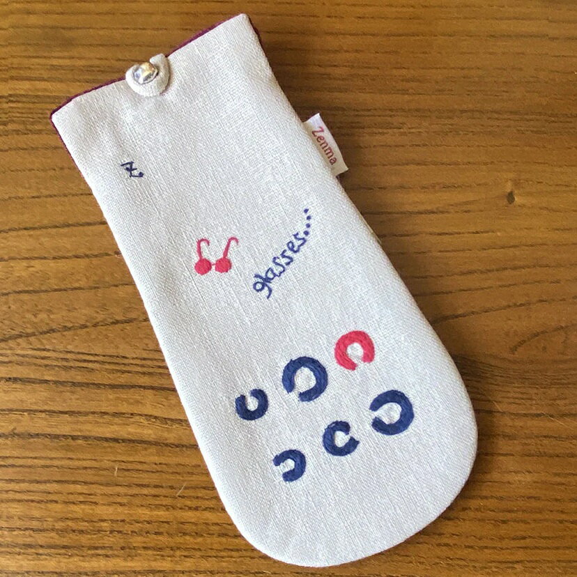 手刺繍メガネケース 視力検査 Zenma ゼンマ グラスケース 眼鏡ケース めがねケース ベトナム刺繍