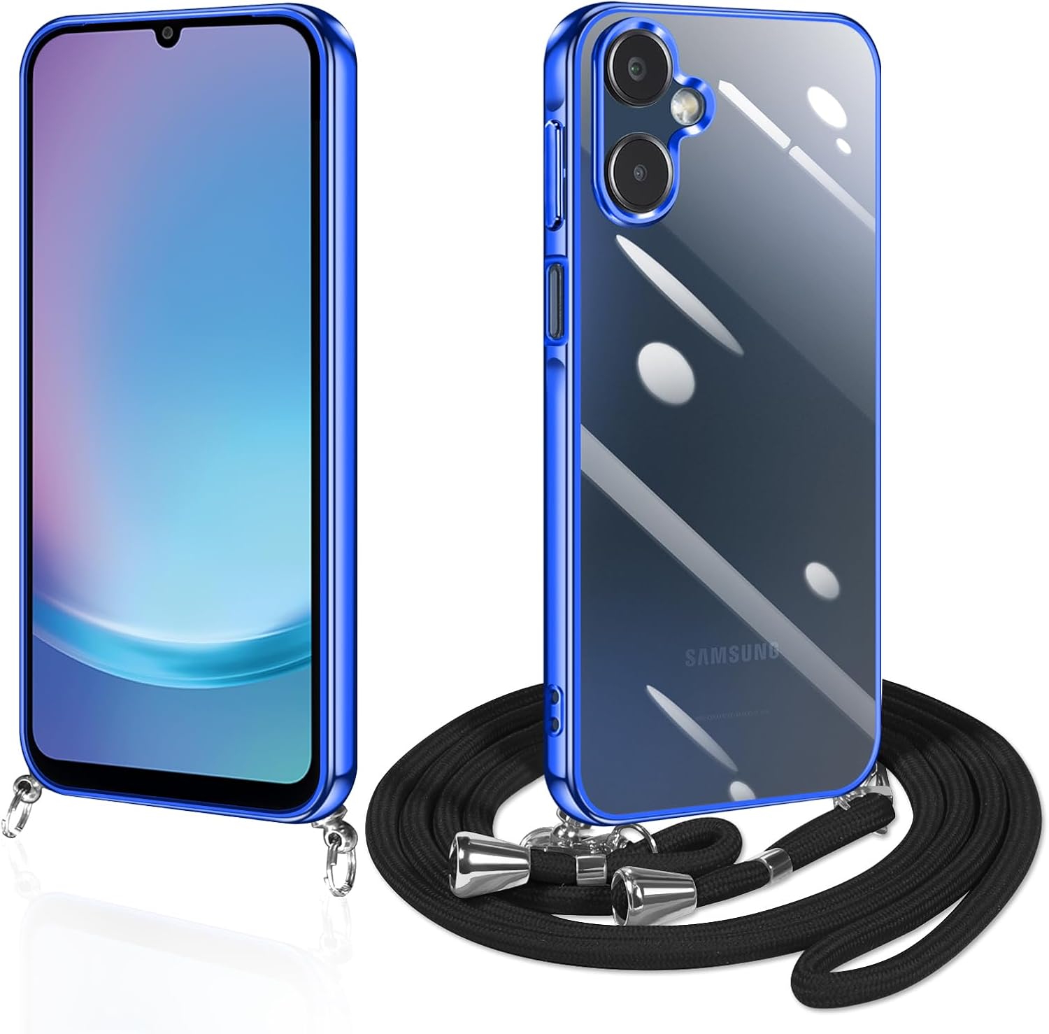 Rakuten - Galaxy A25 5G ケース クリア ショルダー SC-53F SCG15 スマホケース 透明 TPU カバー ストラップ付き 肩掛け 首掛け 紐付き 斜めがけ 薄型 耐衝撃 メッキ加工 Galaxy A25 5G ケース クリア ショルダー SC-53F SCG15 スマホケース 透明 TPU カバー ストラップ付き SC-53F
