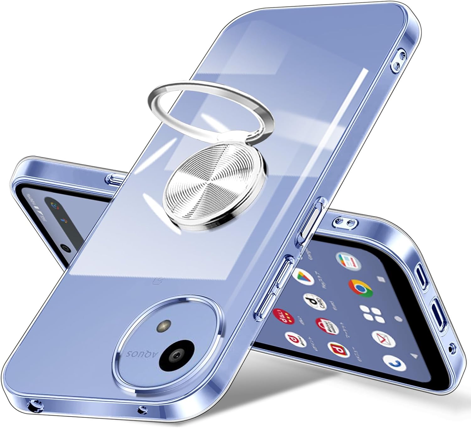 Rakuten - AQUOS sense10 アクオス センス10 SH-53F SH-M33 ケース AQUOS Wish5 ケース SH-52F ケース リング付き クリア aquos wish5 カバー ストラップホール付き 耐衝撃 全面保護 軽量 アクオス ウィッシュ5 スマホケース スタンド機能 車載ホルダー対応 擦り傷防止 滑り止め 透明
