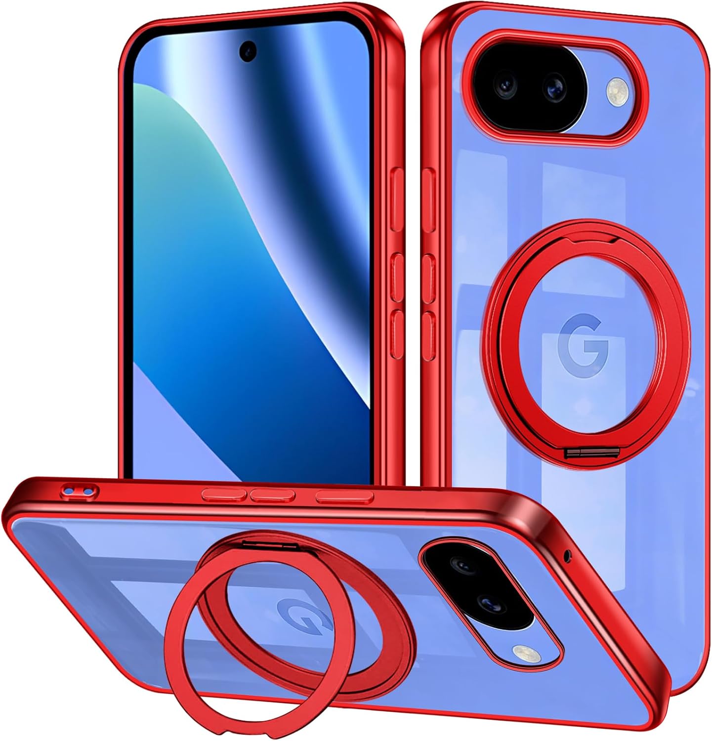 Rakuten - Google Pixel 10a ケース リング クリア ピクセル10a カバー スマホケース スマホリング付き 透明 tpu 軽量 耐衝撃 ストラップホール付き 360°回転スタンド付き 透明 Google Pixel 10a ケース リング クリア ピクセル10a カバー Google Pixel10aケース リング クリア