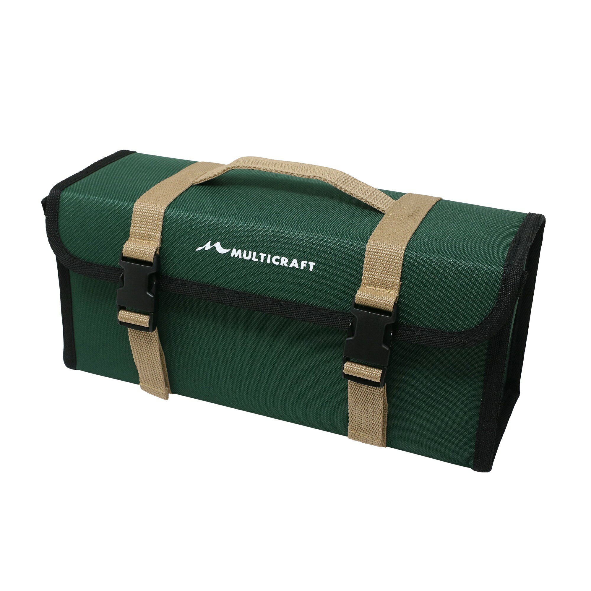 MULTICRAFT アウトドア バッグ 幅350×奥行110×高さ150mm 【 送料無料 あす楽 アウトドア キャンプ テント ペグケース 収納 持ち運び 便利 汎用ケース バッグ グリーン 】