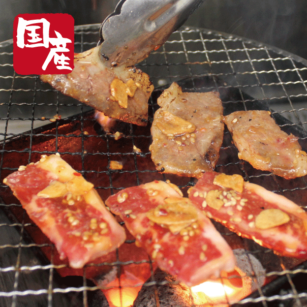 国産牛ガーリックカルビ焼肉用500g【バーベキュー】【BBQ】【かどや牧場】