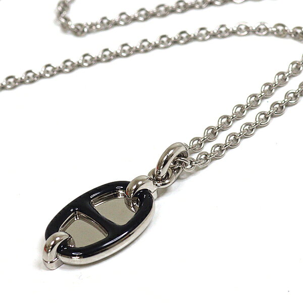 Rakuten - エルメス HERMES ペンダント ミニ マイヨン PM ブラック シルバー ネックレス 未使用品