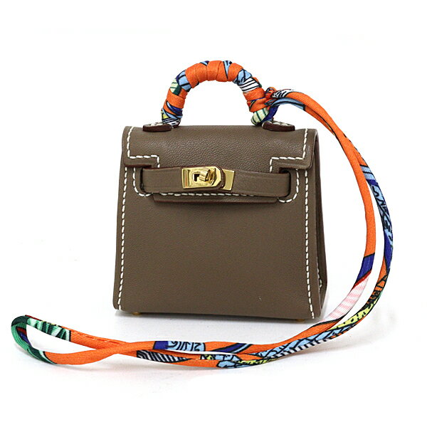 Rakuten - エルメス HERMES チャーム 《ケリー・ツイリー》 バッグチャーム ツイリースカーフ タデラクト エトゥープ A刻印(2017年) 【中古】Sランク