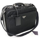 プラダ PRADA 2way ビジネスバッグ VIAGGIO ナイロン レザー V149S NERO/ブラック シルバー金具 【中古】Aランク