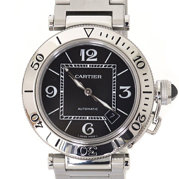 カルティエ Cartier メンズ腕時計 パシャ シータイマー W31077M7 ブラック文字盤 ステンレススチール 自動巻き kadusaya78-10035677 質かづさや パッケージ画像