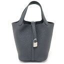 エルメス HERMES ピコタンロックPM ハンドバッグ トリヨンクレマンス W刻印(2024年製) グリミスティ シルバー金具 未使用品(4)
